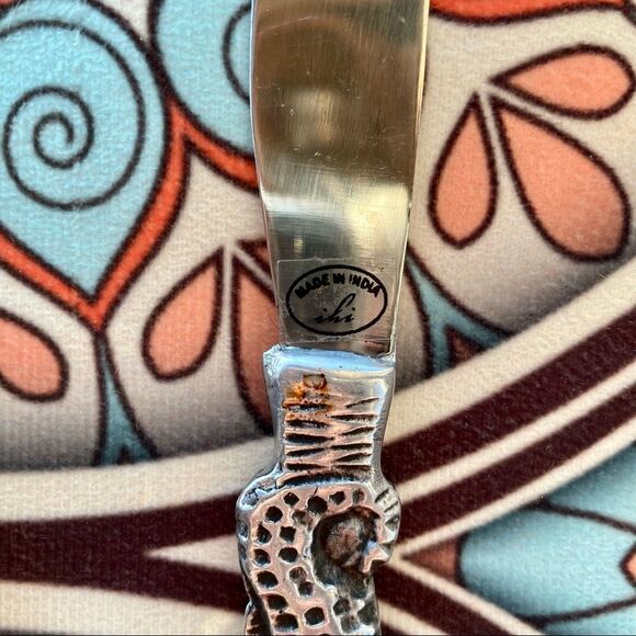 PEWTER Seahorse bottle opener and cheese knife. - Picture 5 of 5